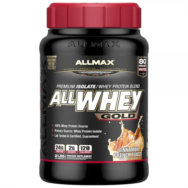 Allmax 올 웨이 골드 프리미엄 아이솔레이트 프로틴 블렌드, 시나몬 프렌치 토스트(Cinnamon French Toast), 907g