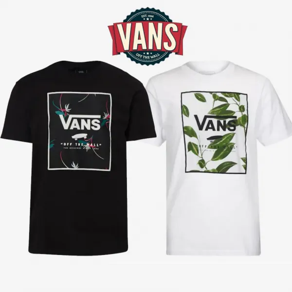 해외 미국정품 반스 Vans Print Box Short Sleeve T Shirt 남자 라운드 반팔 티셔츠 White