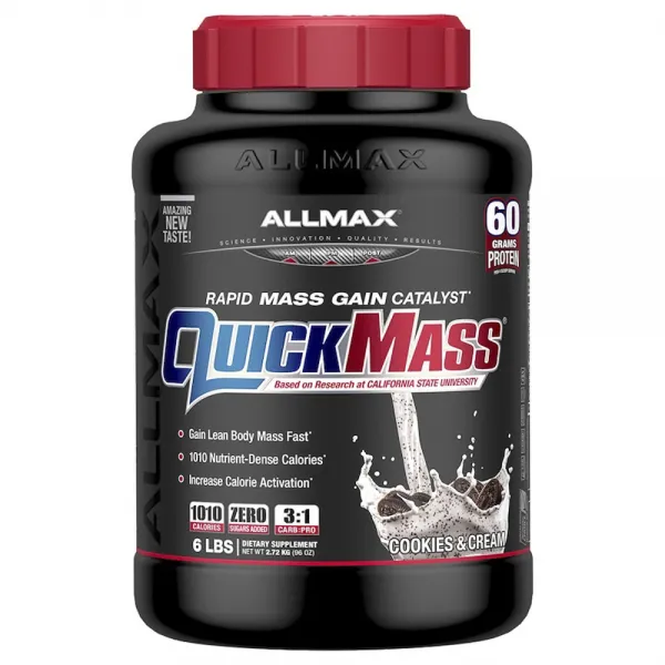 Allmax 퀵매스 래피드 매스 게인 카탈리스트, 쿠키 & 크림(Cookies & Cream), 2.72kg