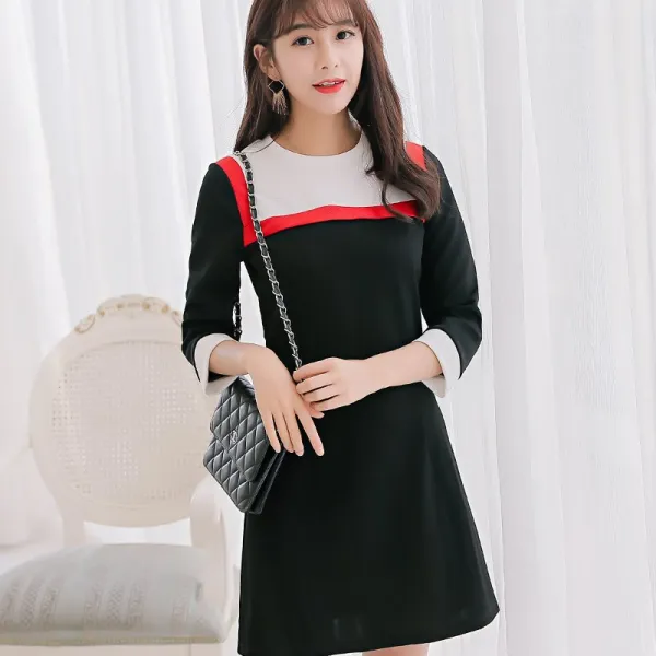 도깨비몰 스트라이프 원피스 봄 여름 가을 정장 하객 원피스 77 88 빅 사이즈 543694924299