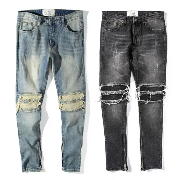 유블리 해외직수입 남성청바지 데님팬츠 스키니 절개청바지 슬림핏 Uv214168sb