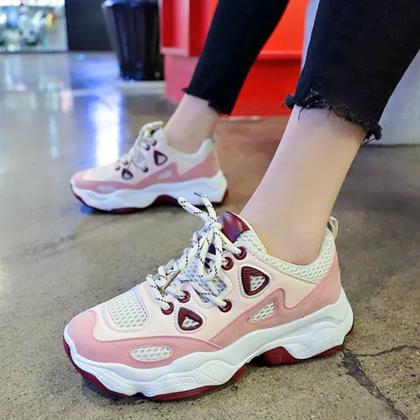 유블리 여성 운동화 봄 가을 벛꽃운동화 키높이 핑크 어글리슈즈 Uv024163sb마요