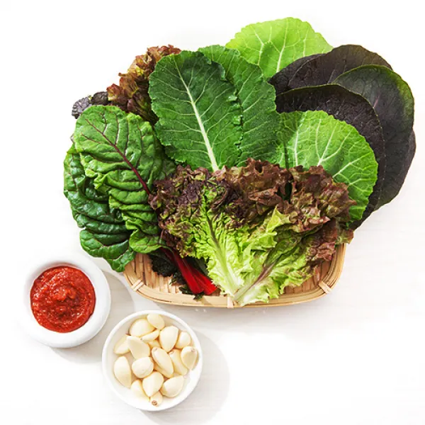 [행복한농부] 유기농인증 충주 모듬쌈채소, 1box, 유기농 쌈채소 1kg