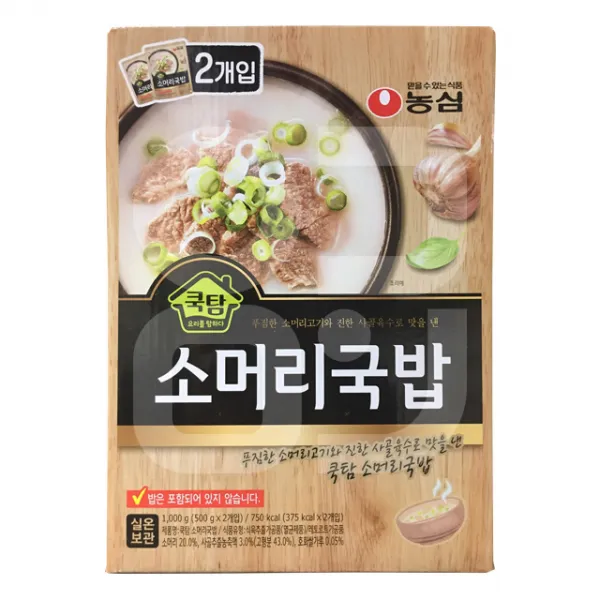 실온보관 농심 소머리국밥 500gx2봉 (밥x) -푸짐한소머리고깃국, 2입, 500g