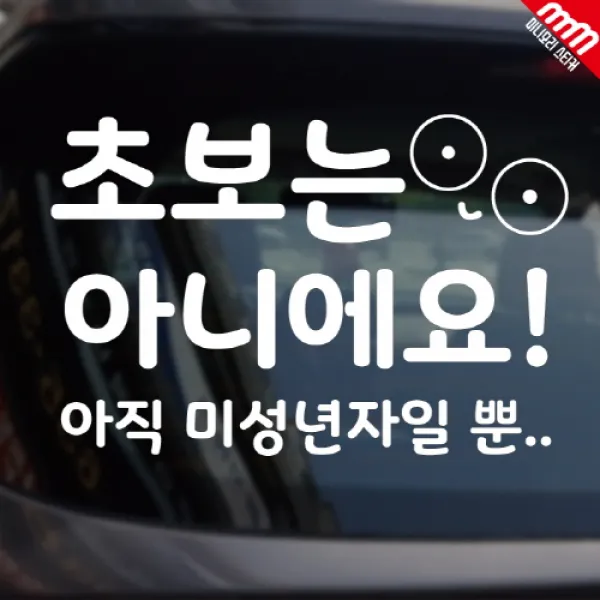 m2스토어 아기가 타고있어요 재미난 텍스트 차량용스티커, 027 초보는 아니에요! 아직 미성년자일뿐.., 1개