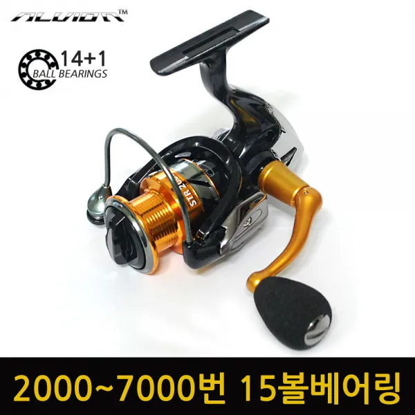 ALVION 15볼베어링 스피닝릴 루어낚시 선상낚시 원투낚시, 6000번, STR-15볼베어링