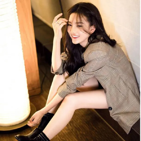 도깨비몰 여성 캐주얼 루즈 빅사이즈 체크무늬 블레이저 자켓 격자 오피스룩 581048134110