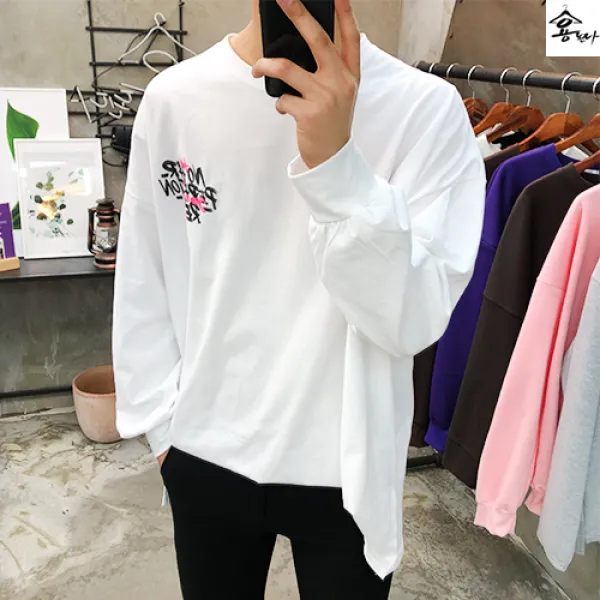용된다 허브 등판 낙서 오버핏 맨투맨 디바인