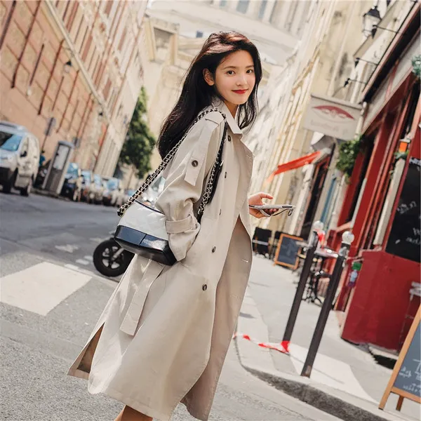 스마트셀러 놀멍직구 여성패션 봄가을 롱 트렌치코트