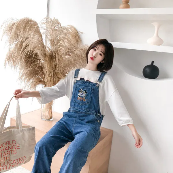 스마트셀러 놀멍직구 복고풍 자수 데님 미즈키 여자 청바지