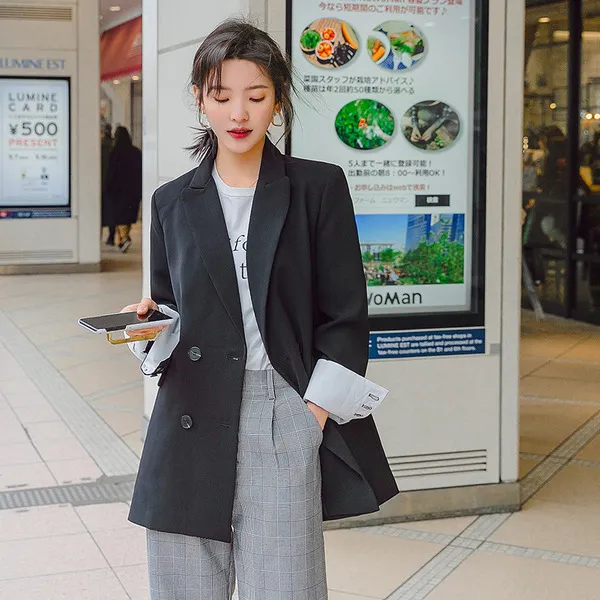 스마트셀러 놀멍직구 세련된 복고풍 블랙 캐주얼 정장
