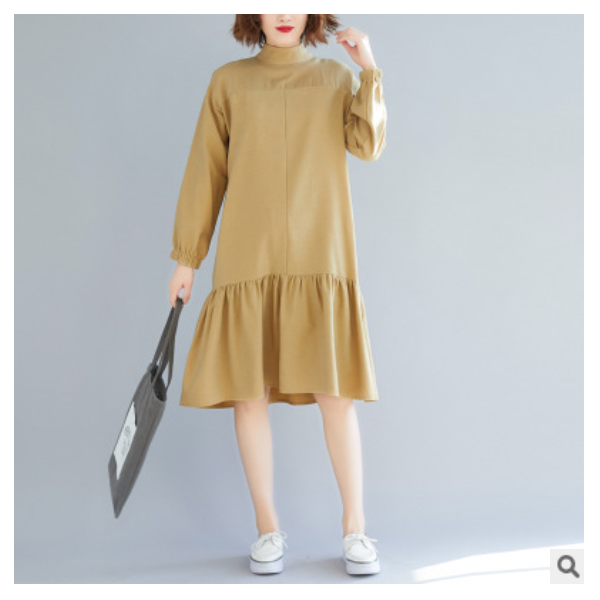 스마트셀러 놀멍직구 데일리룩 피쉬테일 터틀넥 원피스