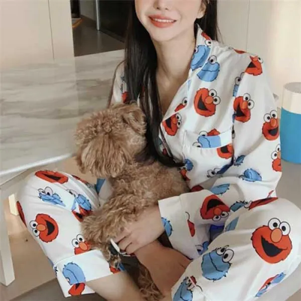 서아컴퍼니 엘모잠옷 긴팔 파자마 상하세트 + 헤어밴드 증정