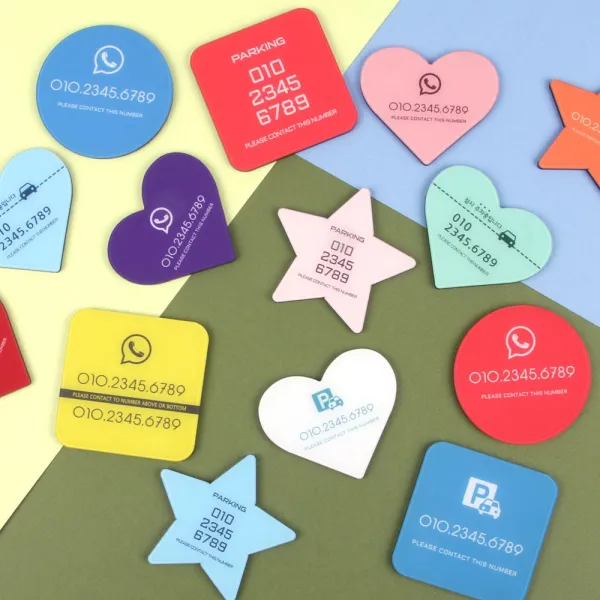 아크릴 컬러 자동차 주차 전화번호판 부재중 휴대폰 핸드폰번호 심플 슬림형 알림판 차량용품 B타입 02_violet 바이올렛 