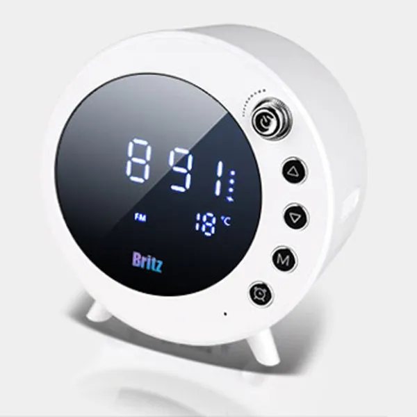 브리츠 Bz S5 Leo 휴대용 블루투스 스피커 Fm라디오 알람시계 화이트