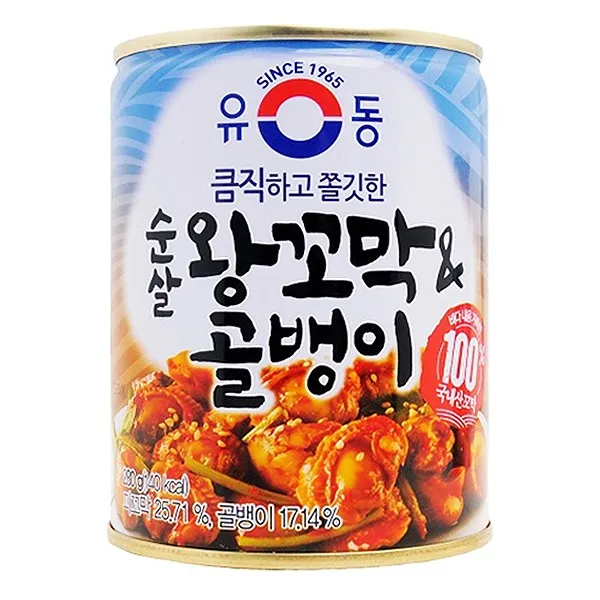 유동 순살 왕꼬막 n 골뱅이 280g x1캔 (s), 단일상품