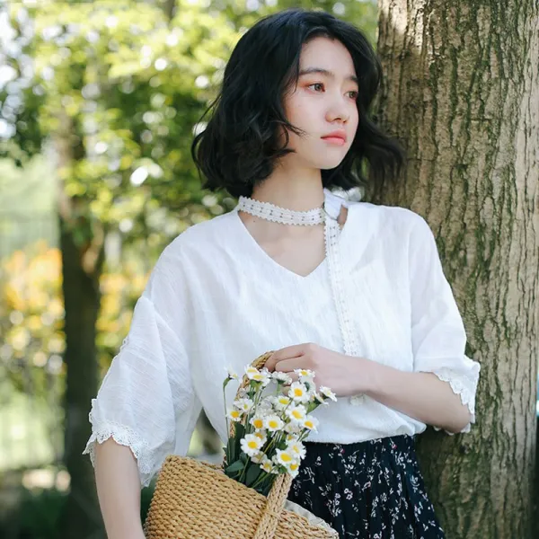 Abc Mall 심쿵 러블리 레이스블라우스 블라우스 로맨틱 데일리룩 Lb26 Ls242 589167690831