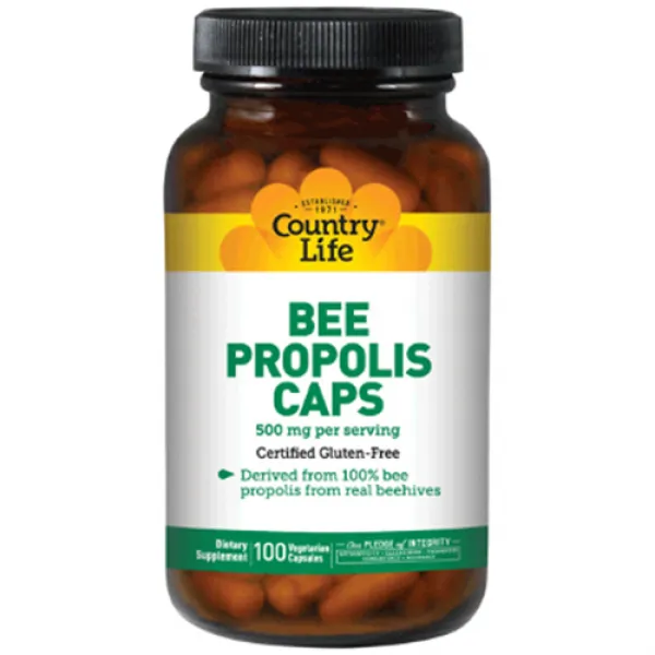 Country Life 비 프로폴리스 캡 500 mg 베지테리안 캡슐, 100개입, 1개