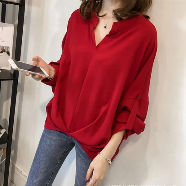 Qterra 특허브랜드 P190320354 블라우스 셔츠 빅사이즈 루즈핏 무지 이너