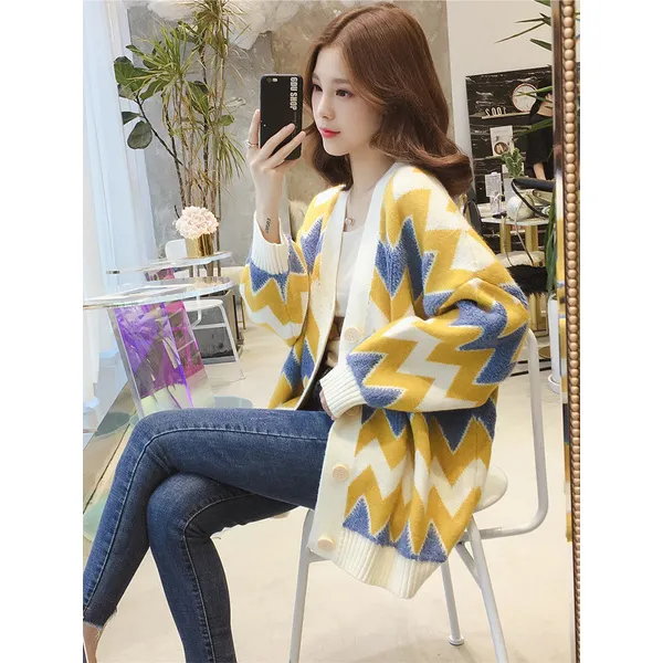 스마트셀러 크래플 봄 지그재그가디건