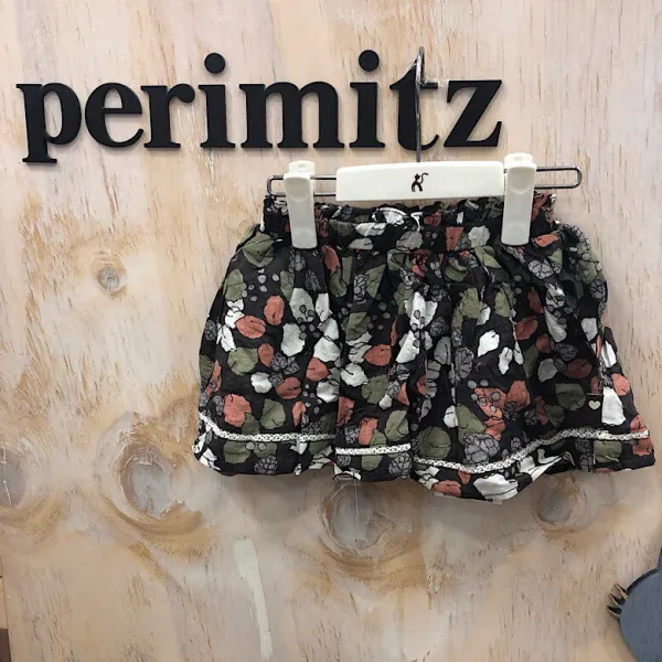 페리미츠 여아 빈티지 꽃나염 면 스커트