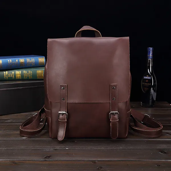 스마트셀러 놀멍직구 남성 가죽 빈티지 캐주얼 백팩