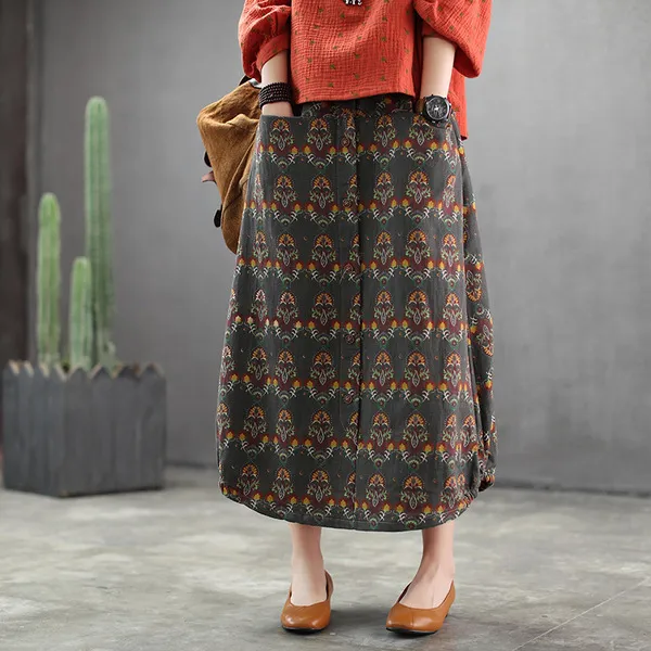 스마트셀러 해외직구 복고풍 탄성 허리 스왈로우 테일 면화 린넨 롱스커트