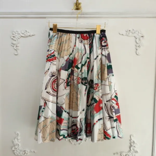 더쇼룸 마린 플리츠 주름 밴딩 롱스커트 스커트