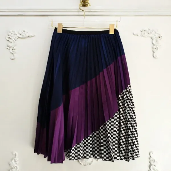 더쇼룸 루이비 플리츠 주름 밴딩 롱스커트 스커트