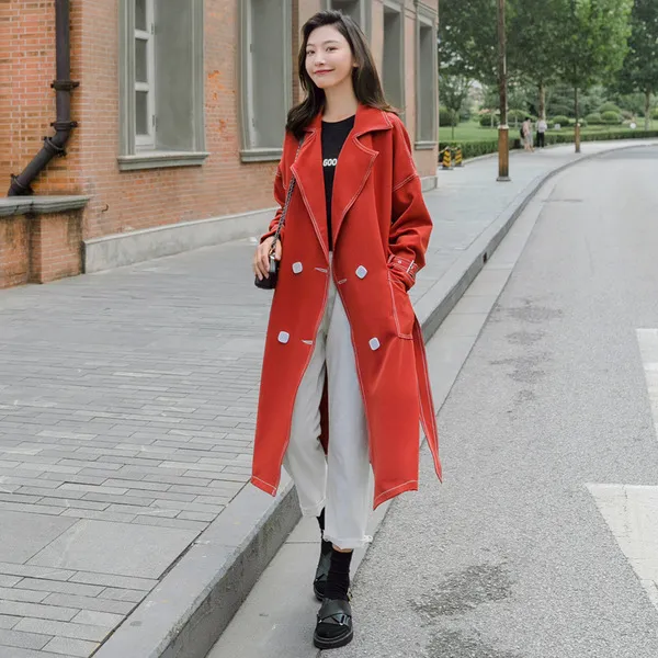 스마트셀러 유앤지 캐주얼 봄가을 세련된 롱 트렌치코트