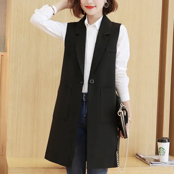 모리아 여성 정장 루즈핏 롱 조끼 Wxag