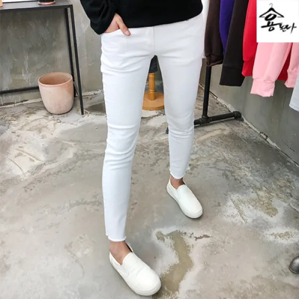 용된다 봄 깔끔한 클래식 화이트진 일프로 402-1