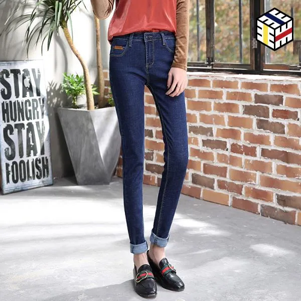 여성 블랙 스키니진 청바지 회색 검은 바지 겨울 탄성 얇은 에디션 20