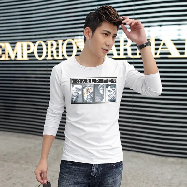 블랑루아 남성 티셔츠 라운드넥 Bk086