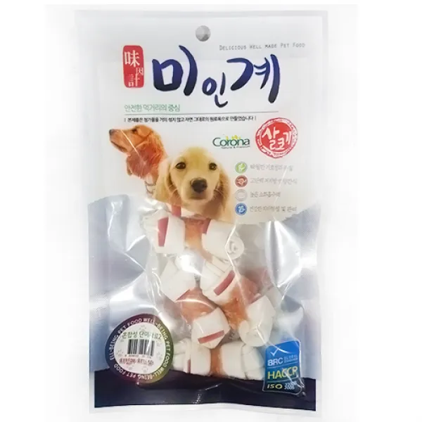 프리미엄 강아지간식 미인계 우유치킨껌 5P/개껌