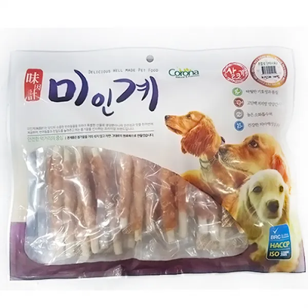 미인계 프리미엄 대용량 강아지간식 우유치킨껌 400g