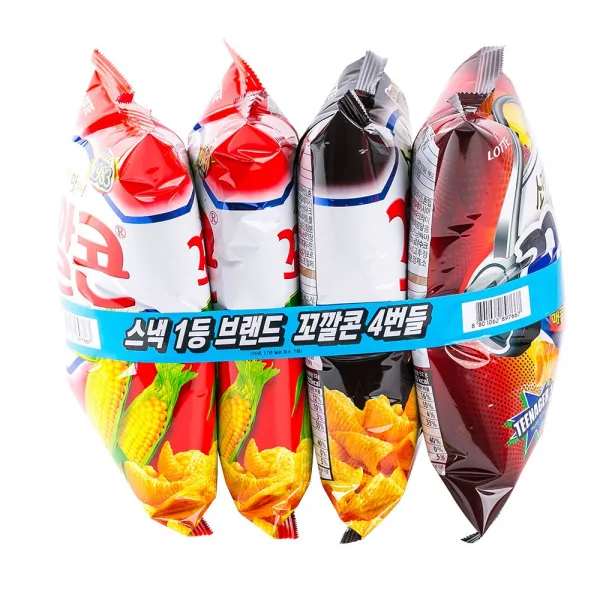 롯데 꼬깔콘 4번들 X 5 해태 허니버터 롯데 농심 오리온 치토스 삼양 오잉, 1A59_롯데 꼬깔콘 4번들 X 5