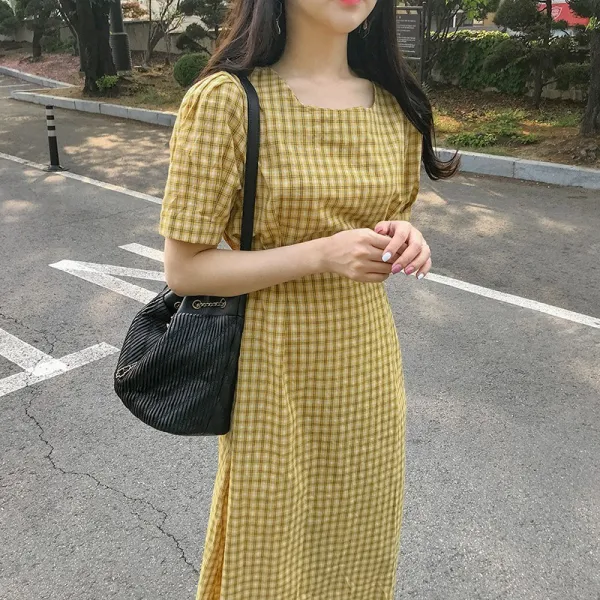 옐라샵 여성 체크 원피스 큐티 원피스aal315 여자 원피스 여성 여름 원피스