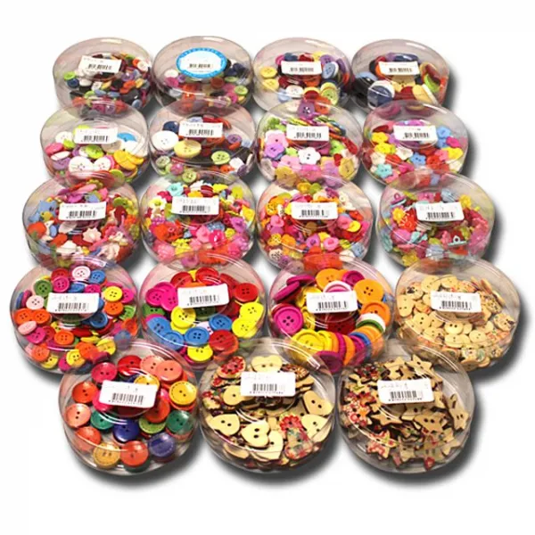 단추놀이인형단추이쁜단추lixck 5935통포장단추꽃단추, 통 나무원형 25mm