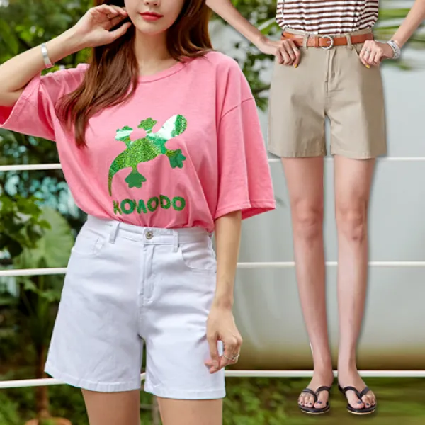 요즘에 군살완벽커버4부팬츠 여성 반바지 스판 팬츠