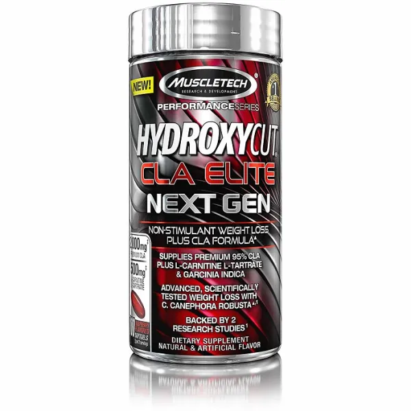 muscletech hydroxycut cla 엘리트 차세대 비 자극제 체중 감량 플러스 cla 공식 100 카운트