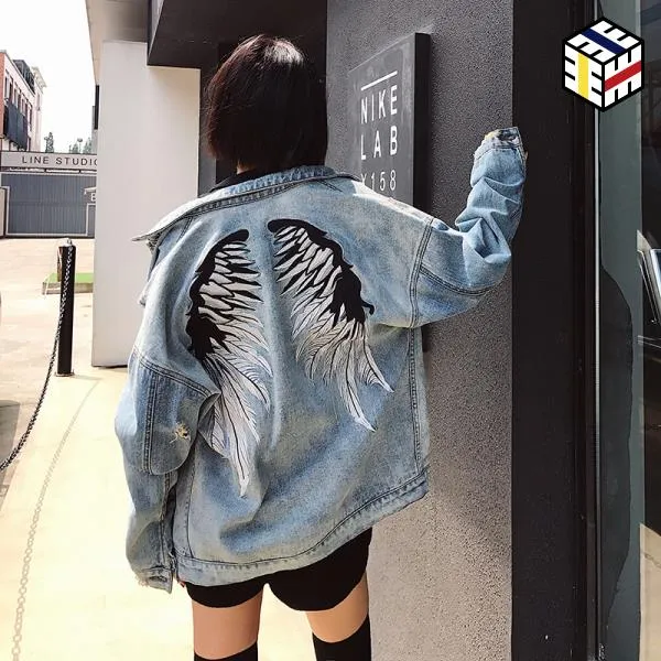 남자 봄 청자켓 동색 데님 자 켓 2019 품 봄과가을 에디션 백 윈드, 라이트 블루 ( 블랙 윙 )