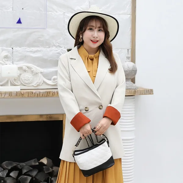 스마트셀러 크래플 빅사이즈 컬러 슬리브 여성정장 자켓