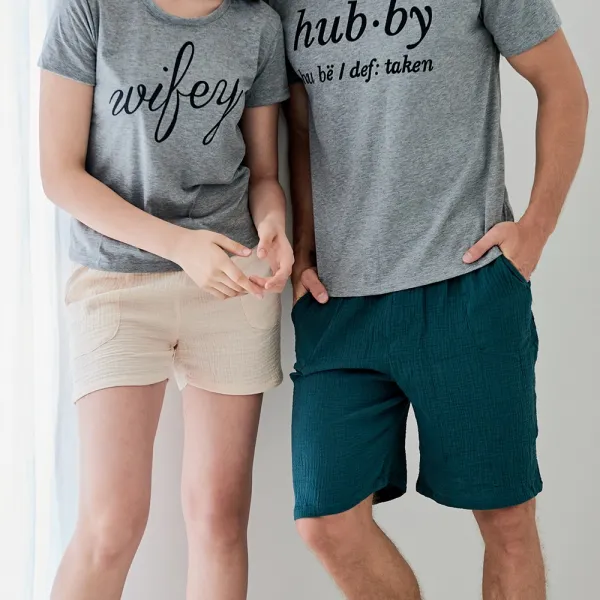 마른파이브 커플 여름 요루원단 이지웨어 숏팬츠