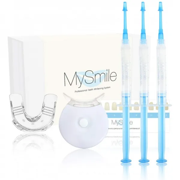 MySmile 치아 미백 키트 10 분간 익스프레스 결과 얼룩 제거제 비 민감 Led Accelerator Light 18 %
