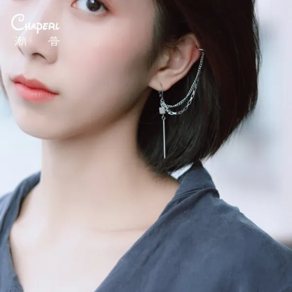 빅이어링 비비드귀걸이 볼드귀걸이 귀걸이 일체형 수술 체인 힙합