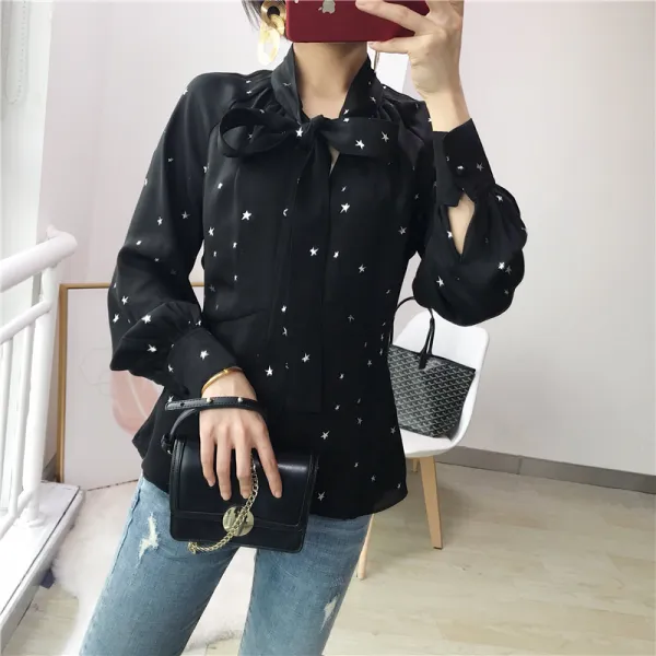 꽃무늬 쉬폰 블라우스 기질 숙녀 시리즈 ~ 결핵 가정 19 봄