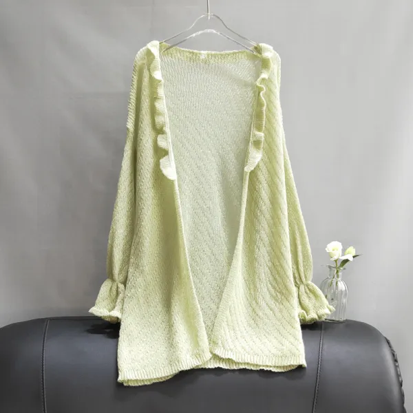 여름 시스루 숏 가디건 부드러운 바람 니트 들어 갔어 셔츠 여름