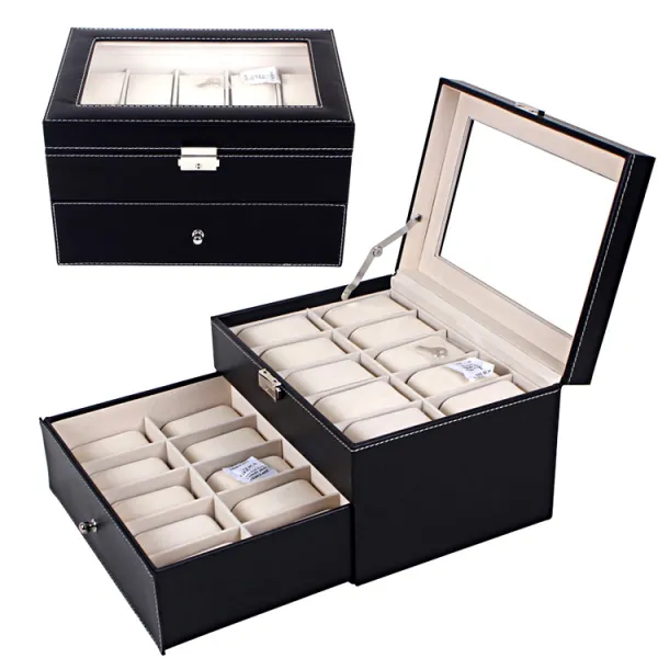 시계 거치대 보관함 명나라 유리 선 루프 디스플레이 상자 Pu