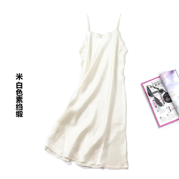 새틴 실크 원피스 봄 2019 새로운 여성 100 실크 실크 순